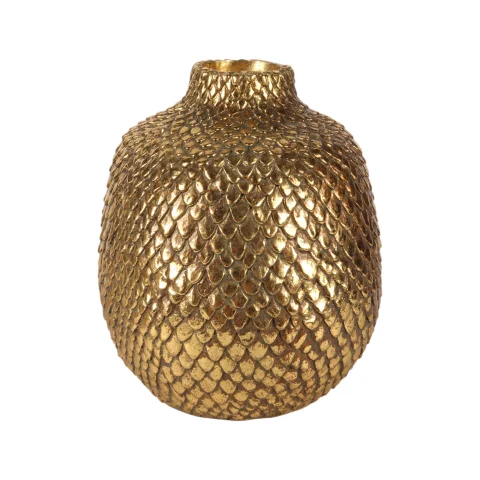 Vaas Schubben - 19 cm - goud - kunsthars