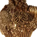 Vaas met bloemen - 30 cm - goud - kunsthars