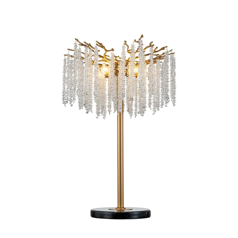 Lampe de table Waterfall - or - fer et verre - 85 cm