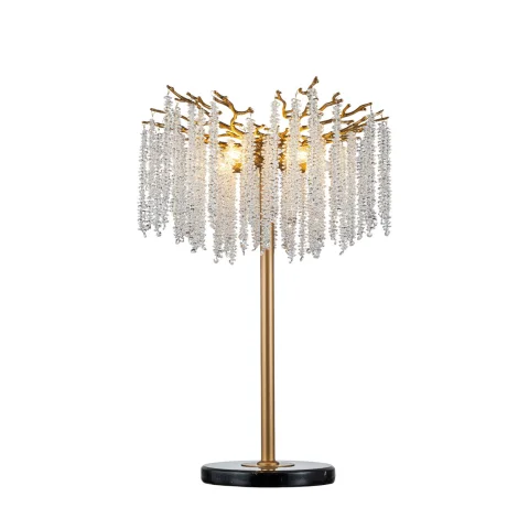Tafellamp Waterfall - goud - ijzer en glas - 85 cm