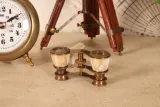 Decoratieve verrekijker - goud/wit - messing - 18 cm