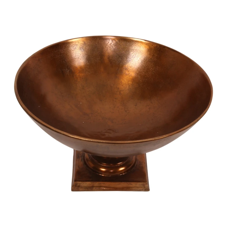 Plateau décoratif sur pied - bronze antique - 52 cm - 1 pièce