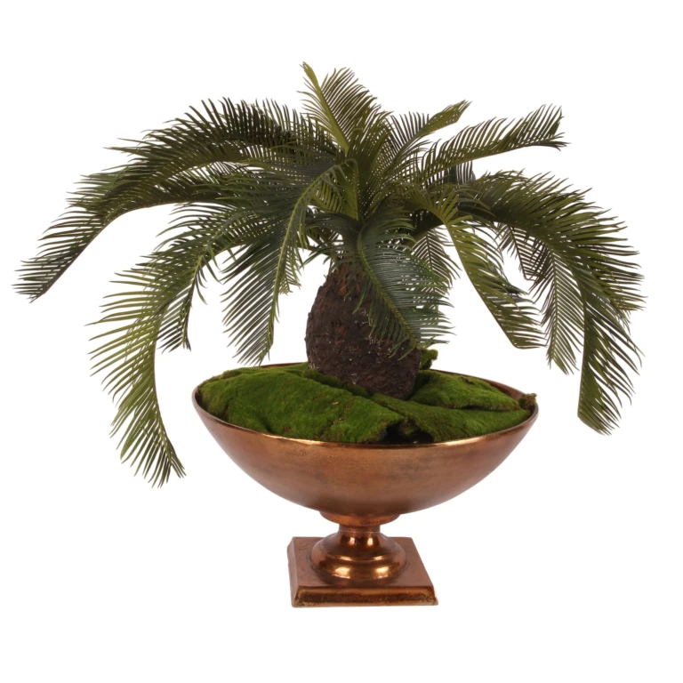 Plateau décoratif sur pied - bronze antique - 52 cm - 1 pièce