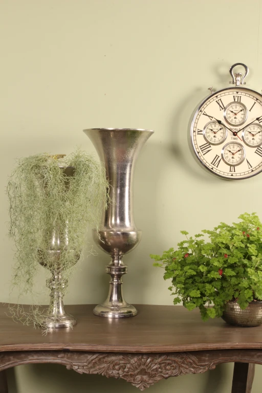 Vase - 73 cm - argent - aluminium