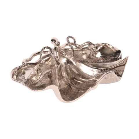 Sierschaal Octopus en schelp - zilver - 43 cm - 1 stuk