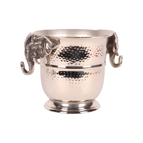 Wijnkoeler Olifant - zilver - aluminium - 22 cm