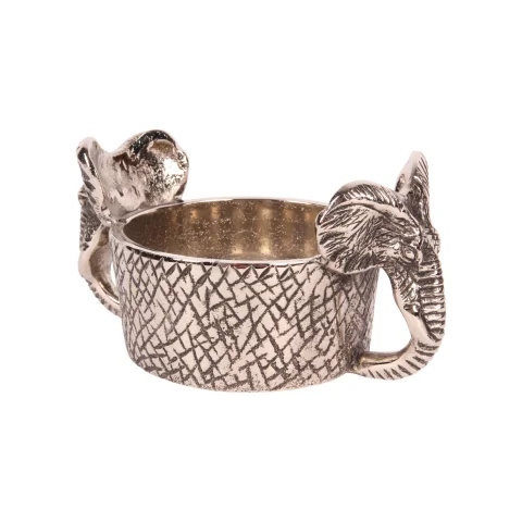 Flessenhouder olifant - 9 cm - zilver - aluminium - 1 stuk