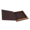 Opbergdoos boek - 20x20 cm - zwart - kunstleer - 1 stuk