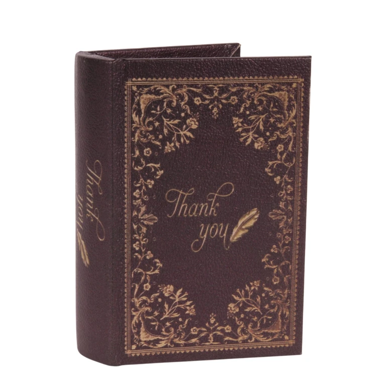 Boîte de rangement en forme de livre - 15 cm - noir - simili cuir