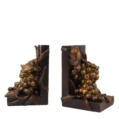 Boekensteun Druiven - goud - kunsthars - 1 stuk