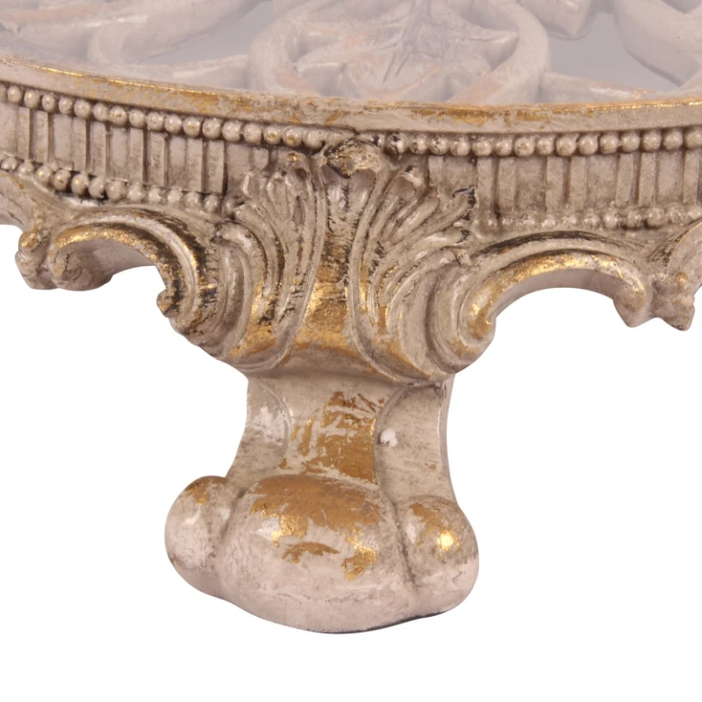 Plateau à gâteau 35 cm brun en résine synthétique - 1 pièce