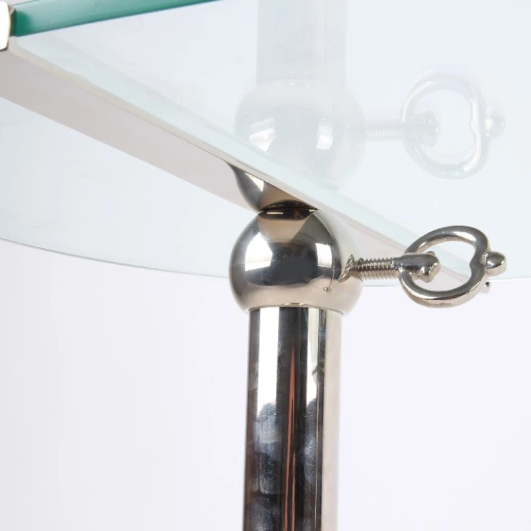 Cake stand 90 cm silver brass & glass