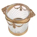 Flessenhouder - goud - 15 cm - messing en glas