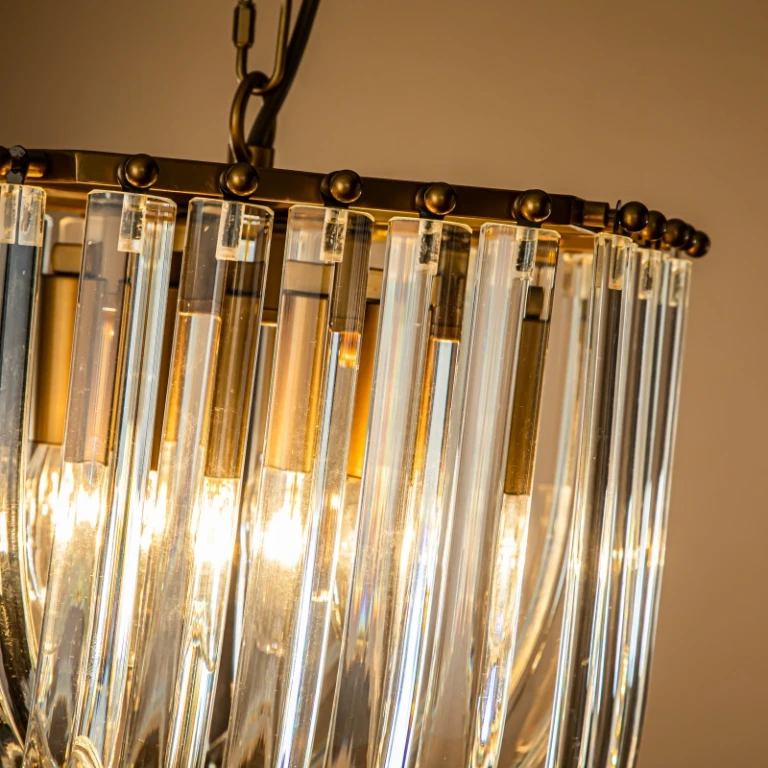 Lustre style néerlandais Chelsea 37 cm - or - fer et verre