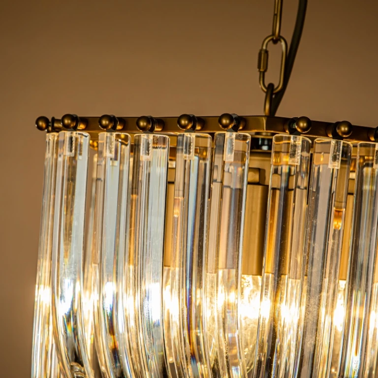 Lustre style néerlandais Chelsea 37 cm - or - fer et verre