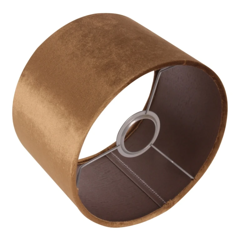 Abat-jour Cylindrique - 20 cm - Or - Tissu