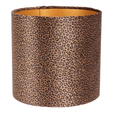 Lampenkap - luipaardprint - 20 cm - bruin - stof