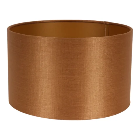 Lampenkap cilinder - 25 cm - goud - stof
