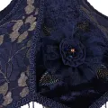 Lampenkap Victorian Dome Scallop 33 cm - Blauw - Stof