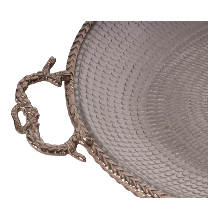 Plateau en laiton et verre - or - 39 cm
