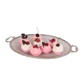 Dienblad messing en glas - goud - 39 cm