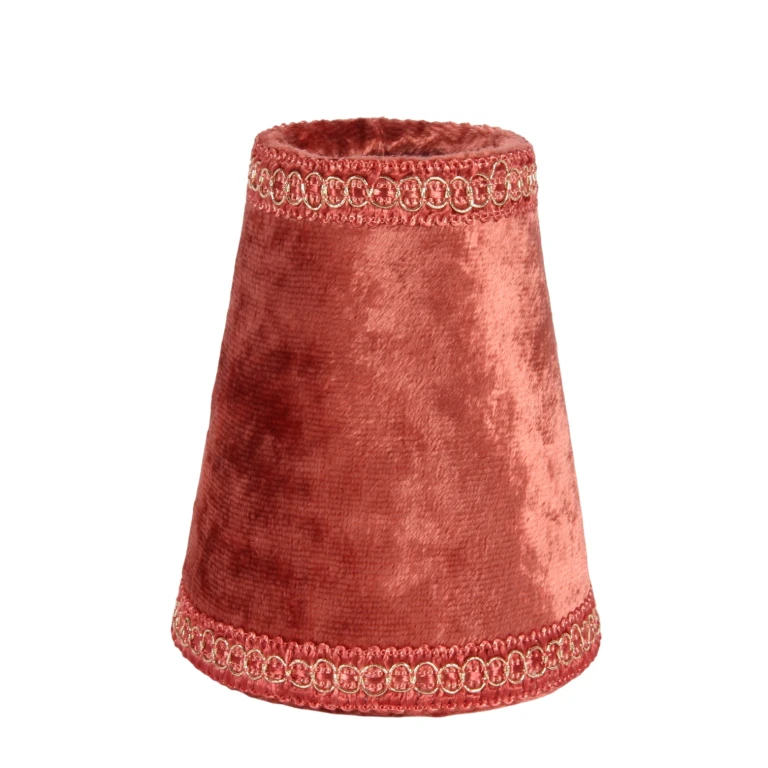 Abat-jour - 9 cm - rouge - tissu