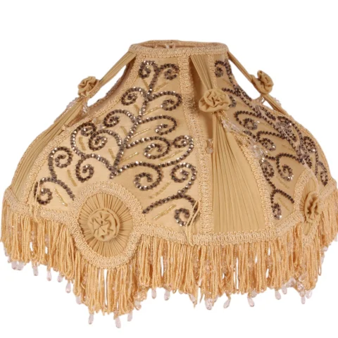 Lampenkap Victorian - 32 cm - geel - stof