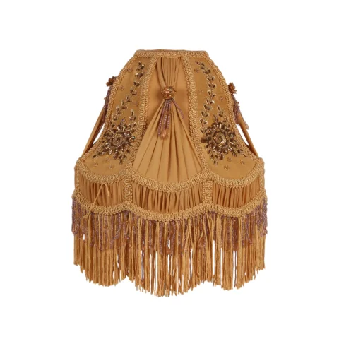 Lampenkap Victorian - 28 cm - goud - stof