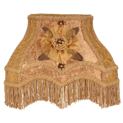 Lampenkap Victorian Rechthoek - 22 cm - Goud - Stof