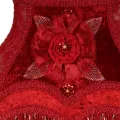 Lampenkap Victorian Rechthoek - 22 cm - Rood - Stof