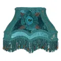 Lampenkap Victorian rechthoek - 22 cm - petrol - stof