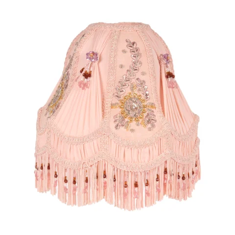 Lampenkap Victorian Dome - 26 cm - roze - stof