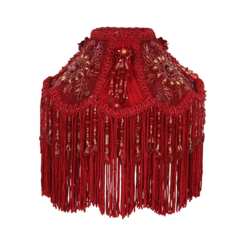 Lampenkap Victorian Dome - 18 cm - rood - stof