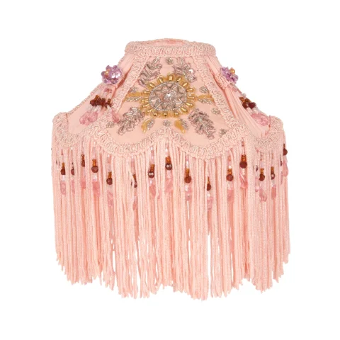 Lampenkap Victorian Dome - 18 cm - roze - stof