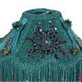 Lampenkap Victorian Dome - 18 cm - petrol - stof