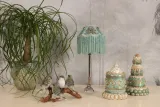 Lampenkap Victorian Dome - 18 cm - turquoise - stof