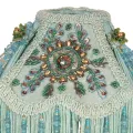 Lampenkap Victorian Dome - 18 cm - turquoise - stof