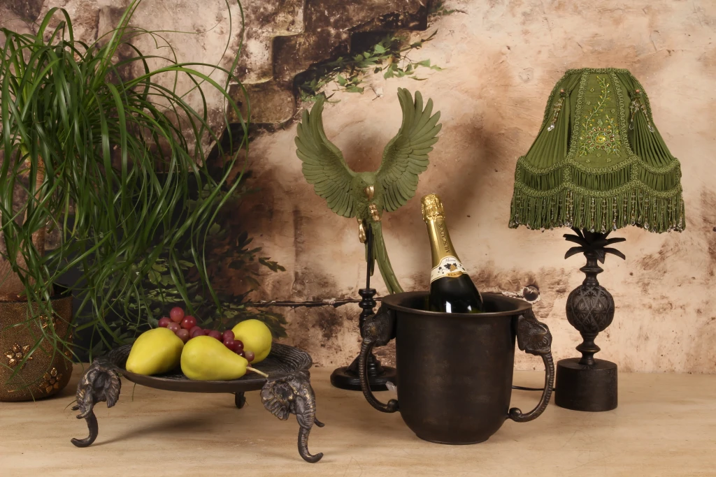 Refroidisseur à vin Elephant - or antique - aluminium - 20 cm