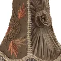 Lampenkap Victorian - 18 cm - bruin - stof