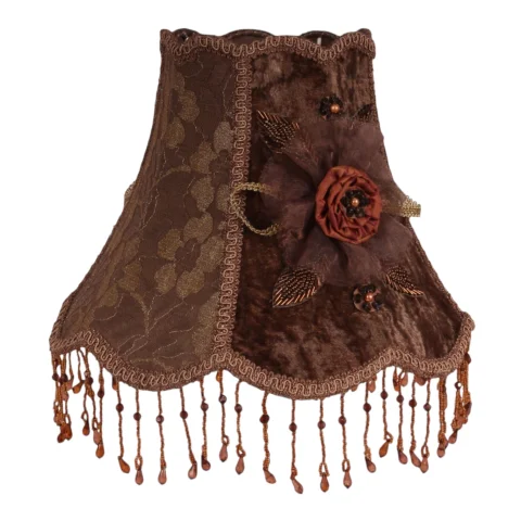 Lampenkap Victorian - 29 cm - bruin - stof