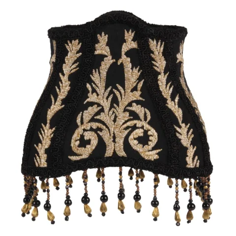 Lampenkap Victorian Rechthoek Small - 20 cm - Zwart - Stof