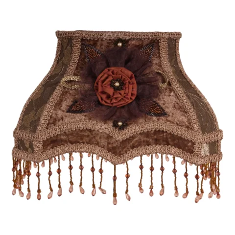 Lampenkap Victorian Rechthoek 31 cm - Bruin - Stof