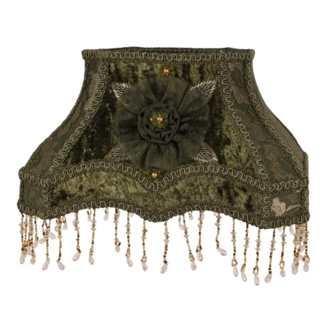 Lampenkap Victorian Rechthoek - 31 cm - groen - stof
