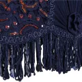 Lampenkap Victorian Dome Crown - 14 cm - blauw - stof