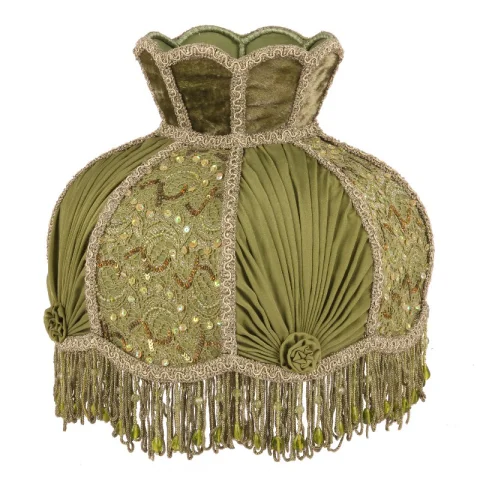 Lampenkap Victorian Dome Crown - 14 cm - Groen - Stof