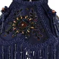 Lampenkap - klem - 19 cm - blauw - stof