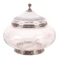 Decoratiepot met deksel - zilver - 26 cm - 1 stuk