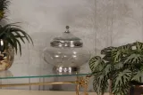 Decoratiepot met deksel - zilver - 26 cm - 1 stuk