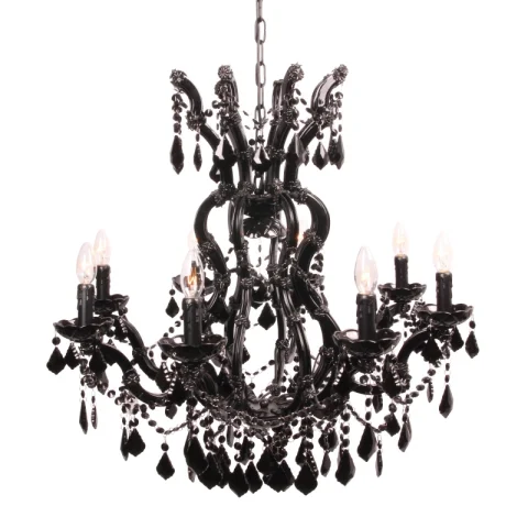 Dutch Style Kroonluchter Maria Theresa 78 cm - Zwart - IJzer & Glas