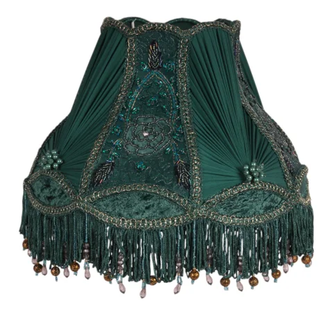Lampenkap Victorian Dome - 30 cm - turquoise - stof